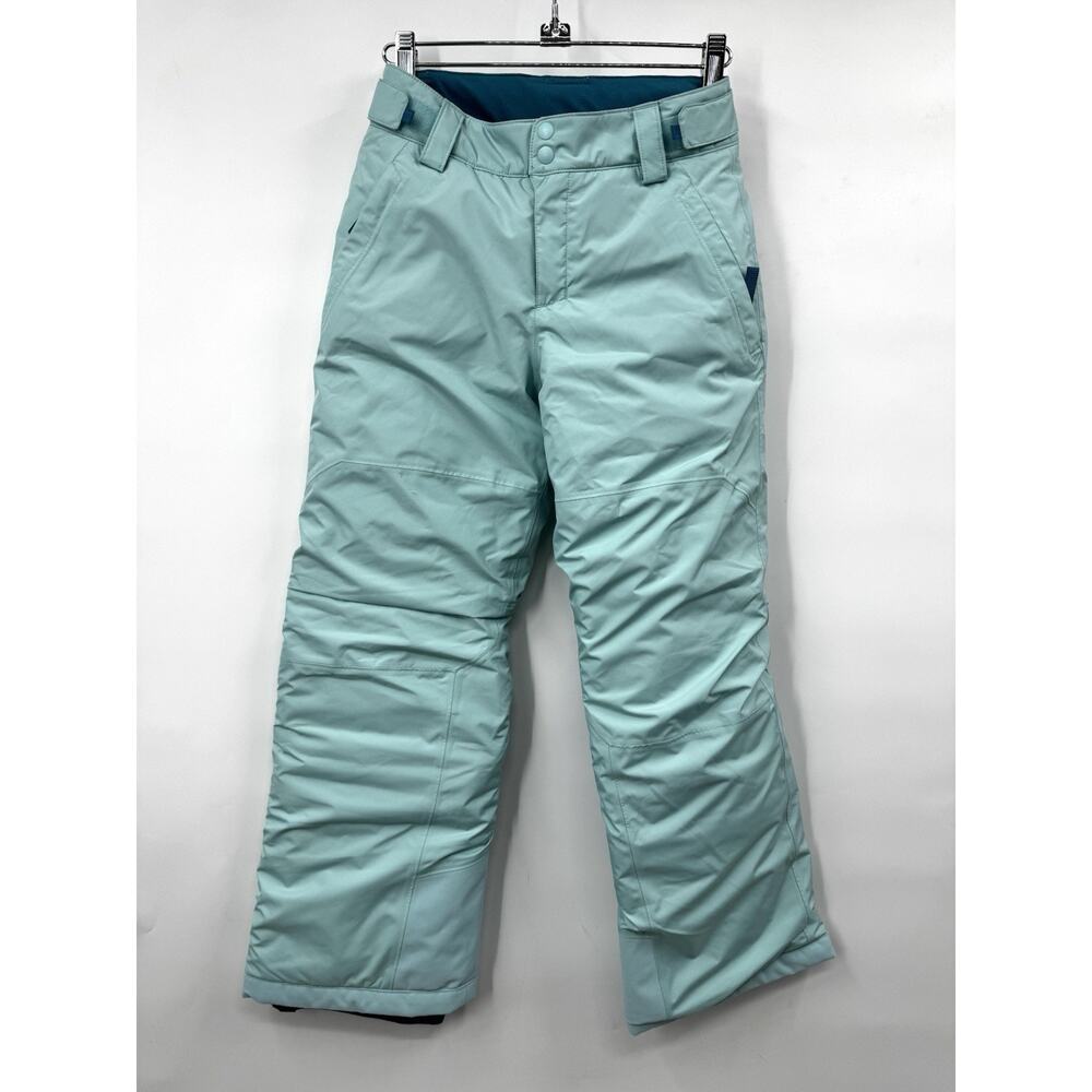Patagonia Youth Powder Town Pants Skiff Blue Size Medium 10 Light Blue Snow Ski - Picture 11 of 16